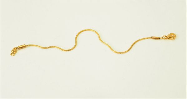 Βραχιόλι ατσάλι επίχρυσο 1,3mm. 