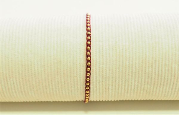 Macrame μπορντό με Αιματίτη χρυσό