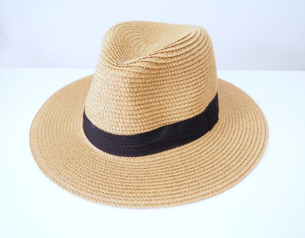 Καπέλο μπεζ σκούρο τύπου panama unisex