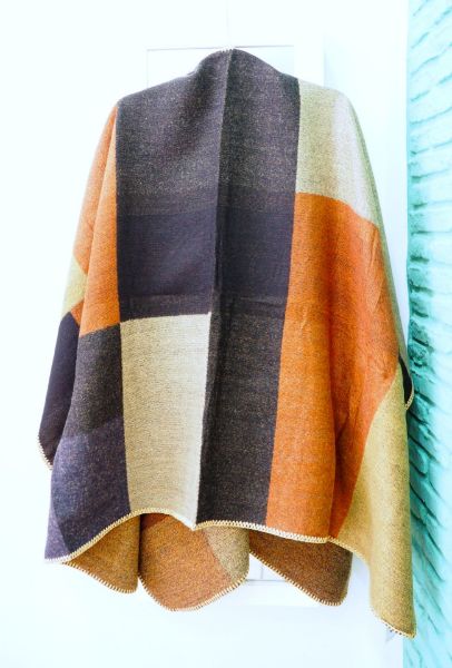 Κάπα διπλής όψης μεγάλο καρό καφέ