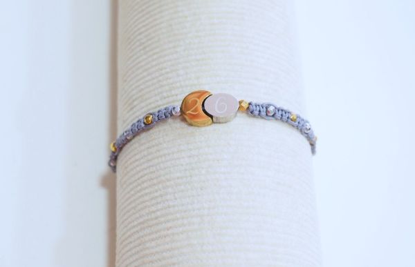 Γούρι βραχιόλι αυξομείωσης macrame από ατσάλι και Αιματίτη